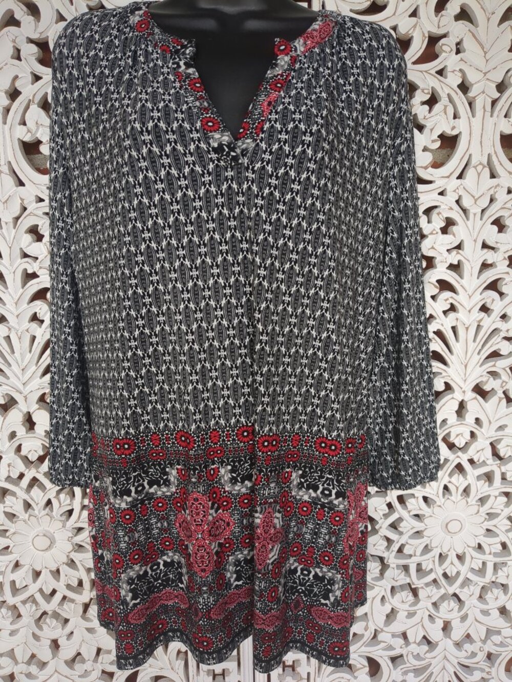 Long Sleeve Colorful Tunic - Picture 2 of 12